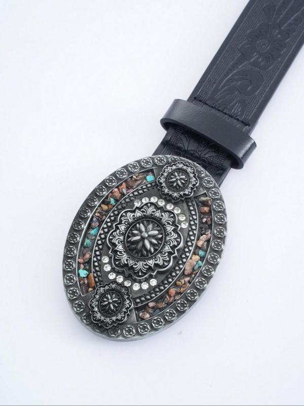 Women's Boho Style Rhinestone Decorated Western Belt, Vintage Trendy Waistband, Fashionable Clothes Accessories for Daily & Party Decoration 4