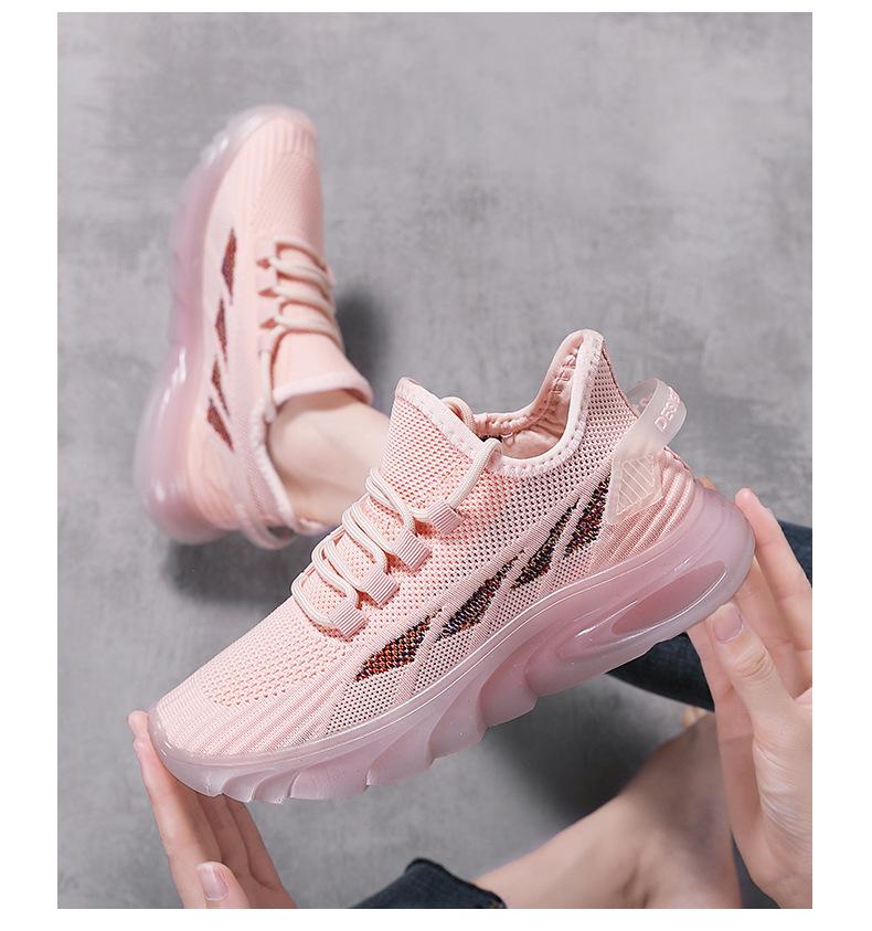 Product Introduction of Women's New Shoes for Spring Flyknit Breathable Casual Shoes Fashion Versatile Sneaker Jelly Bottom Old Beijing Cloth Shoes Pumps Closed Trainers 17