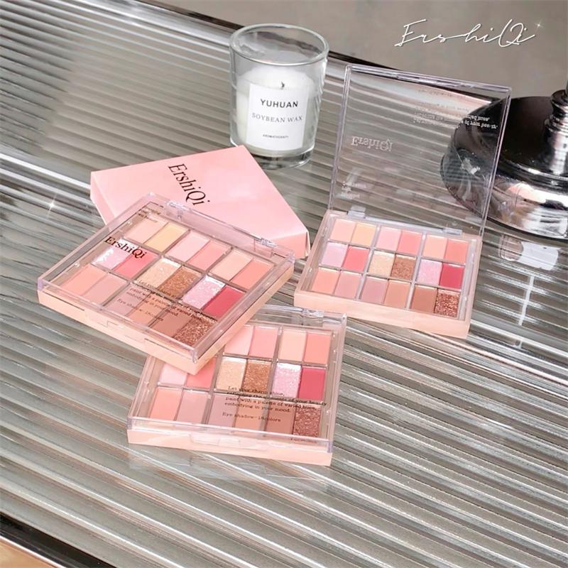 Product Introduction of 18 Color Eyeshadow Palette Glitter Pearly Eyeshadow Palette Long Lasting Korean Charming Eye MakeUp Palette Cosmetics for Women Powder Silky Cocoa 28