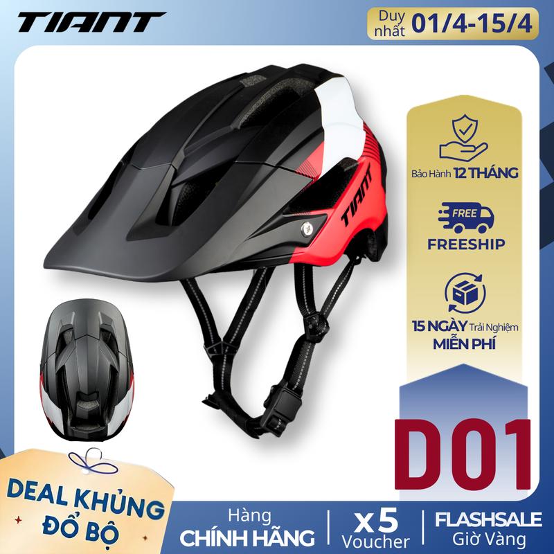 TIANT 01 mũ xe đạp MTB có lưỡi che nắng tiện lợi có thể tháo được thiết kế khí dộng học an toàn và chất lượng bảo hành 12 Nam Cao Su Chạy Xe Đạp