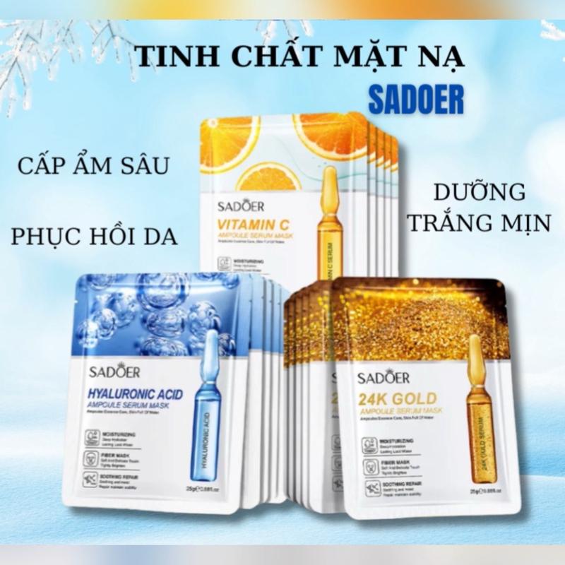 Combo 30 Miếng nạ mix 3 vị HA, Vitamin C, Vàng 24k Hỗ trợ Dưỡng ẩm, dưỡng sáng giảm thâm sạm nám, giảm lão hóa căng bóng sáng mịn, thu nhỏ lỗ chân lông Skincare Cosmetics mặt nạ giấy