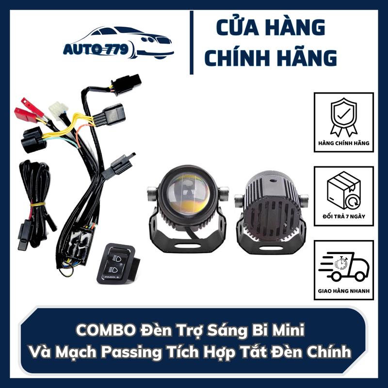  COMBO Phụ Kiện Đèn Trợ Sáng Bi Mini Và Mạch Passing Tích Hợp Tắt Đèn Chính 