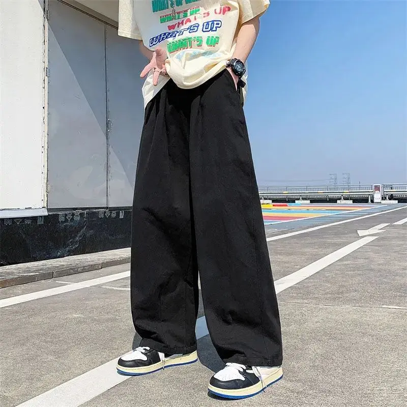 Quần Boy Phố, Phong Cách Nhật Bản, Thời Trang Đường Phố Cao Cấp, Ins Draping, Quần Yếm Kaki, Dáng Rộng Vừa Vặn, Cắt Thẳng, Thích Hợp Cho Nam Giới, Bánh Ván Trượt Lau Nhà, 3