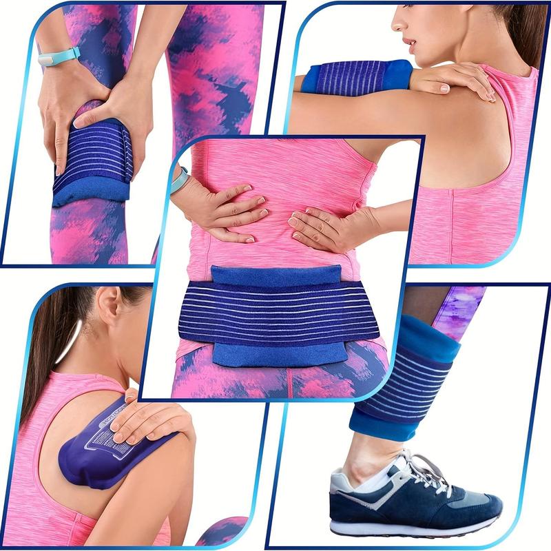 Reusable Hot & Cold Compress Gel Ice Wrap Belt, 3 Counts/set Ice Pack for Joint & Muscle, Rotator Cuff, Knees, Back, Sports Accessories 3