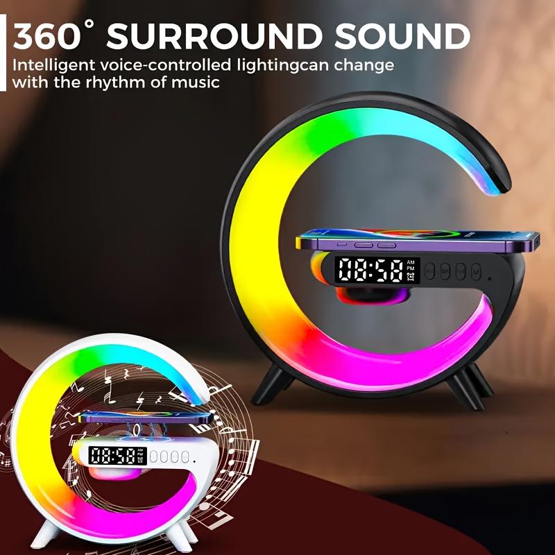 Multifunction Wireless Charger Pad Stand Speaker RGB Night Light Fast Charging Station For iPhone 8-16 Samsung Xiaomi Huawei 4