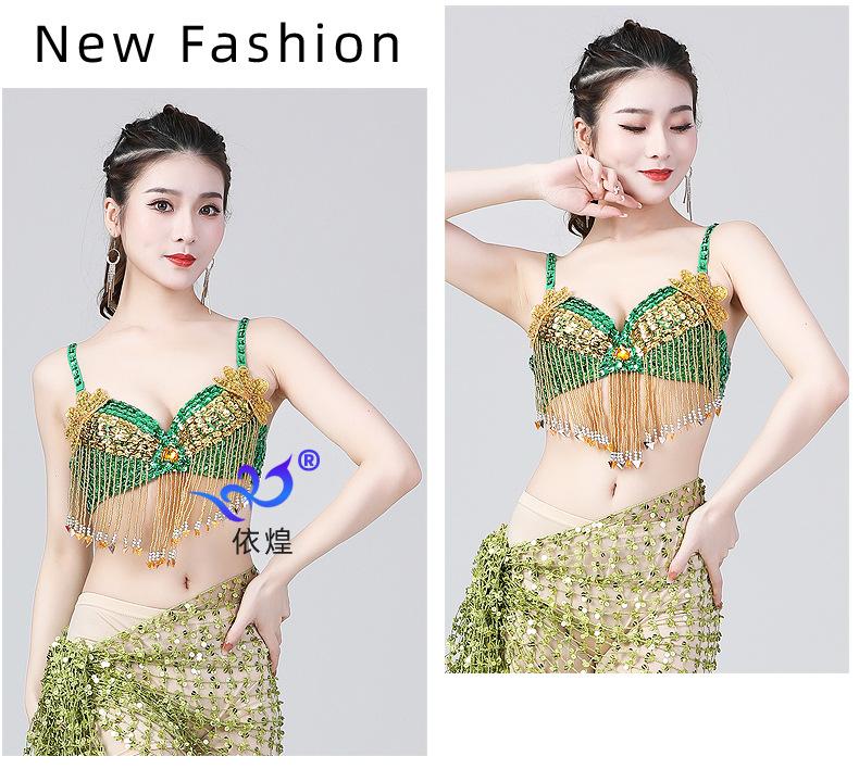 Product Introduction of Áo Ngực Cho Trang Phục Múa Bụng, Quần Áo Tua Rua Đính Kim Tuyến, Quần Áo Biểu Diễn Múa Khai Trương, Áo Ngực Váy Khiêu Vũ 23