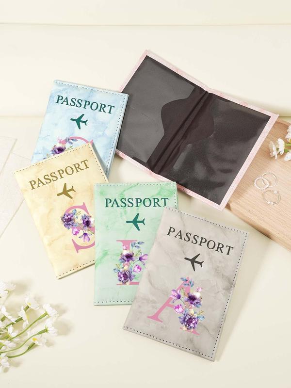 Letter Pattern Passport Holder, Fashionable Travel Passport Holder, Lightweight and Portable Passport Cover, Women's Card & ID Cases 5