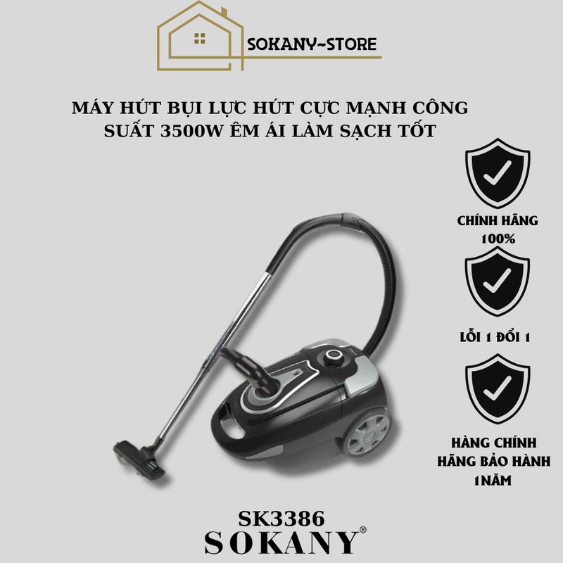 Máy hút bụi cầm tay SOKANY SK-3386 lực hút cực mạnh làm sạch dễ dàng công suất 3500W Bảo hành 12 tháng