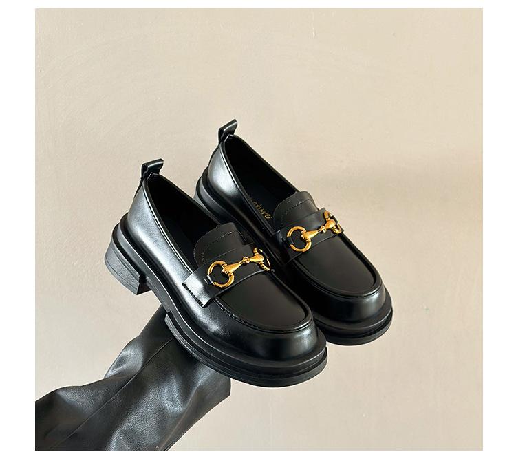 Product Introduction of Authentic Leather Loafers Women's 2024 Spring New Japanese JK Mary Jane Shoes Small Leather Shoes Slip-on Horsebit Buckle Pumps 18
