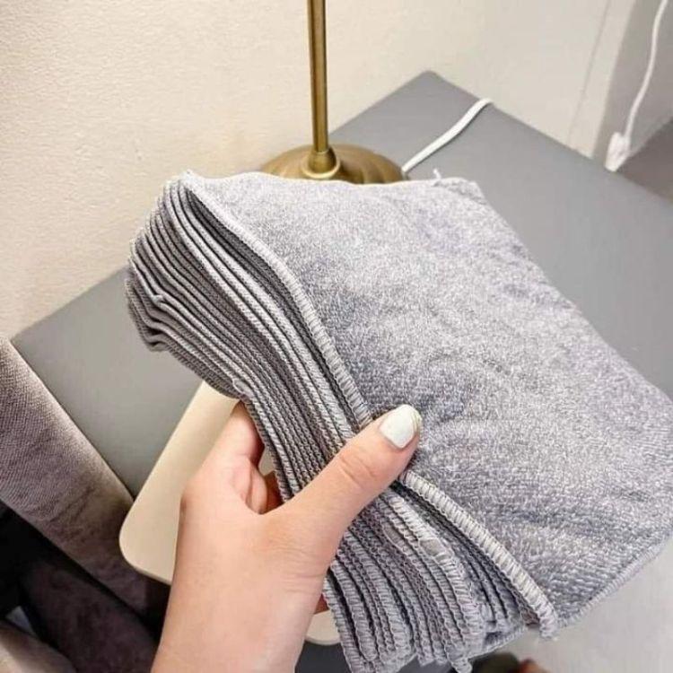 [ TẶNG thêm 5 khăn ] Sét 20 khăn lau đa năng, lau bếp lau tay 2 mặt 2 chất liệu, màu ghi sạch sẽ size to
