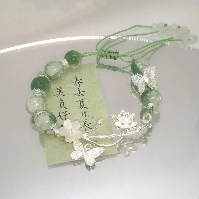 Vòng Tay Nửa Pha Lê Dâu Tây, Bốn Gói, Vòng Tay Chuông Bướm, Vòng Tay Chính Hãng Cao Cấp Quà Tặng Độc Đáo Siêu Thanh Lịch, Thích Hợp Cho Bạn Thân Và Bạn Gái, Thủ Công Dệt 4