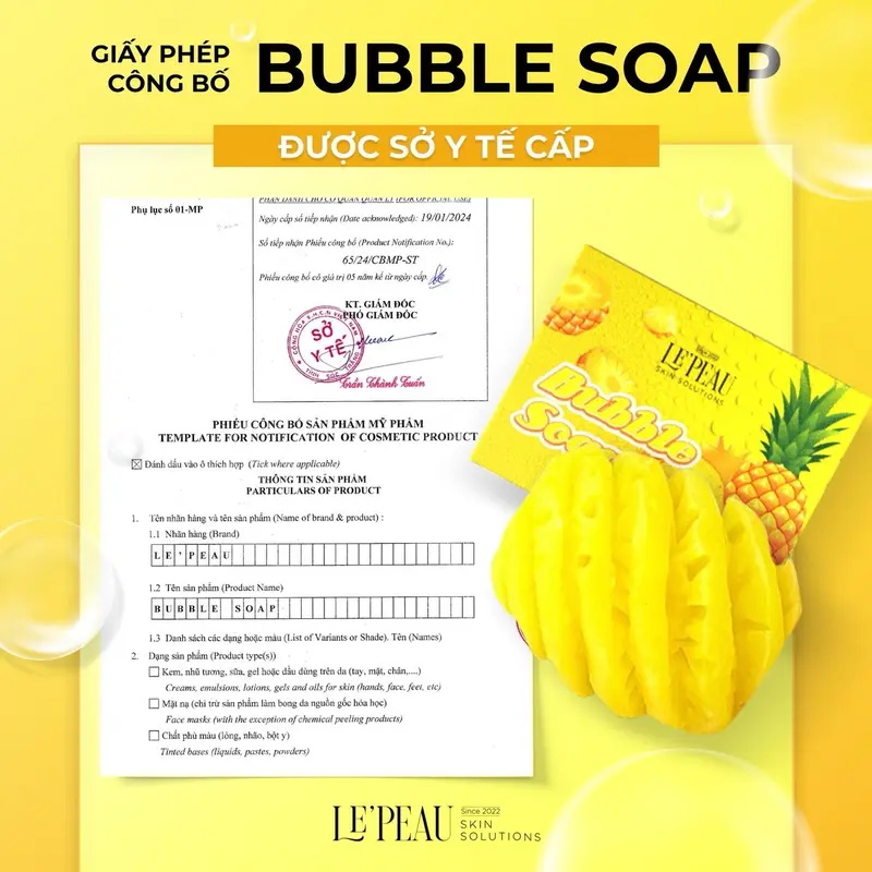 [ MUA 2 TẶNG 2 ] 4 BUBBLE SOAP- Xà Bông Tắm Hỗ Trợ Cải Thiện Tone Da Body 65g*4, LE'PEAU Dưỡng Da Body Dưỡng Body 1