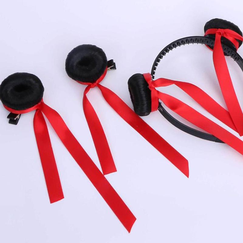 Product Introduction of 1 Pc Synthetic Hairpiece Cosplay Nezha Hair Bun Children Festival Party Headwear Headband Wig China TV Role Nezha Cosplay Costumes Accessories 10