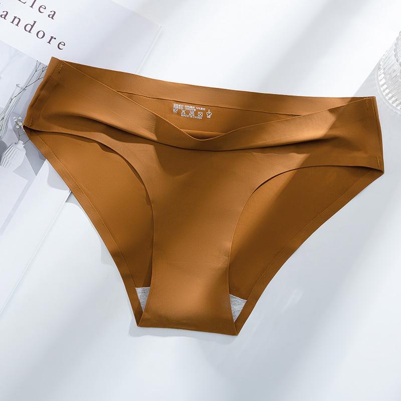 Invisible Briefs Sexy Lingerie Women's Panties Seamless Breathable Underwear Ice Silk Women Solid Color Ladies Girls Underpants 8