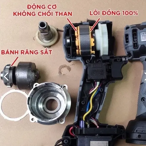 Máy siết bulong hitachi 199v động cơ không chổi than , lõi đồng 100% chân pin phổ thông ( BẢO HÀNH 6 THÁNG ) 4
