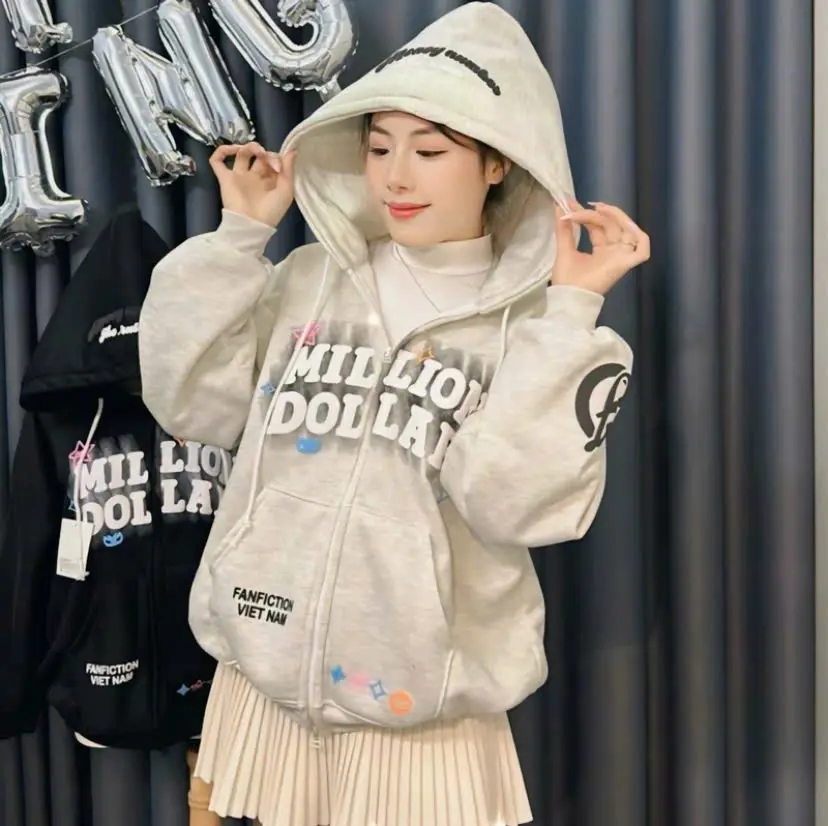 Áo Khoác Hoodie Nam Nữ Nỉ Bông In Boxy Millon Dollar 3D Siêu HOT HIT - Men's Jacket - Menswear Có Túi