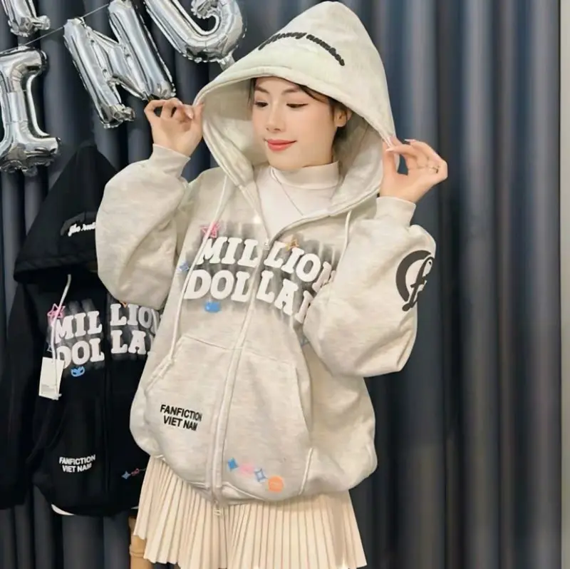 Áo Khoác Hoodie Nam Nữ Nỉ Bông In Boxy Millon Dollar 3D Siêu HOT HIT - Men's Jacket - Menswear Có Túi 0