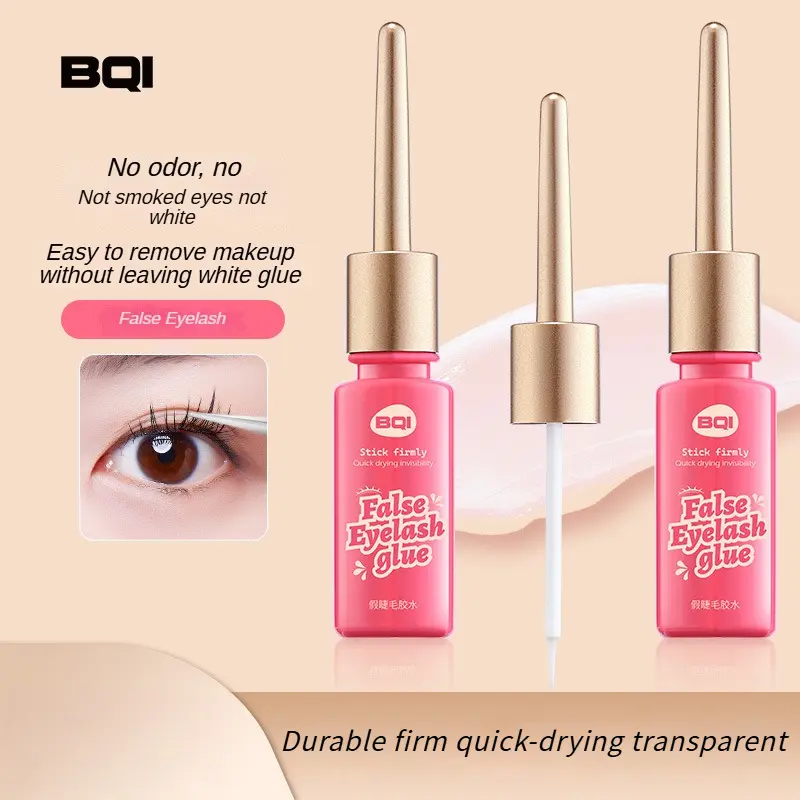 BQI-Fake eyelash adhesive, long-lasting, quick drying, invisible, gentle, non irritating, shaping, transparent, natural, beginner specific adhesive