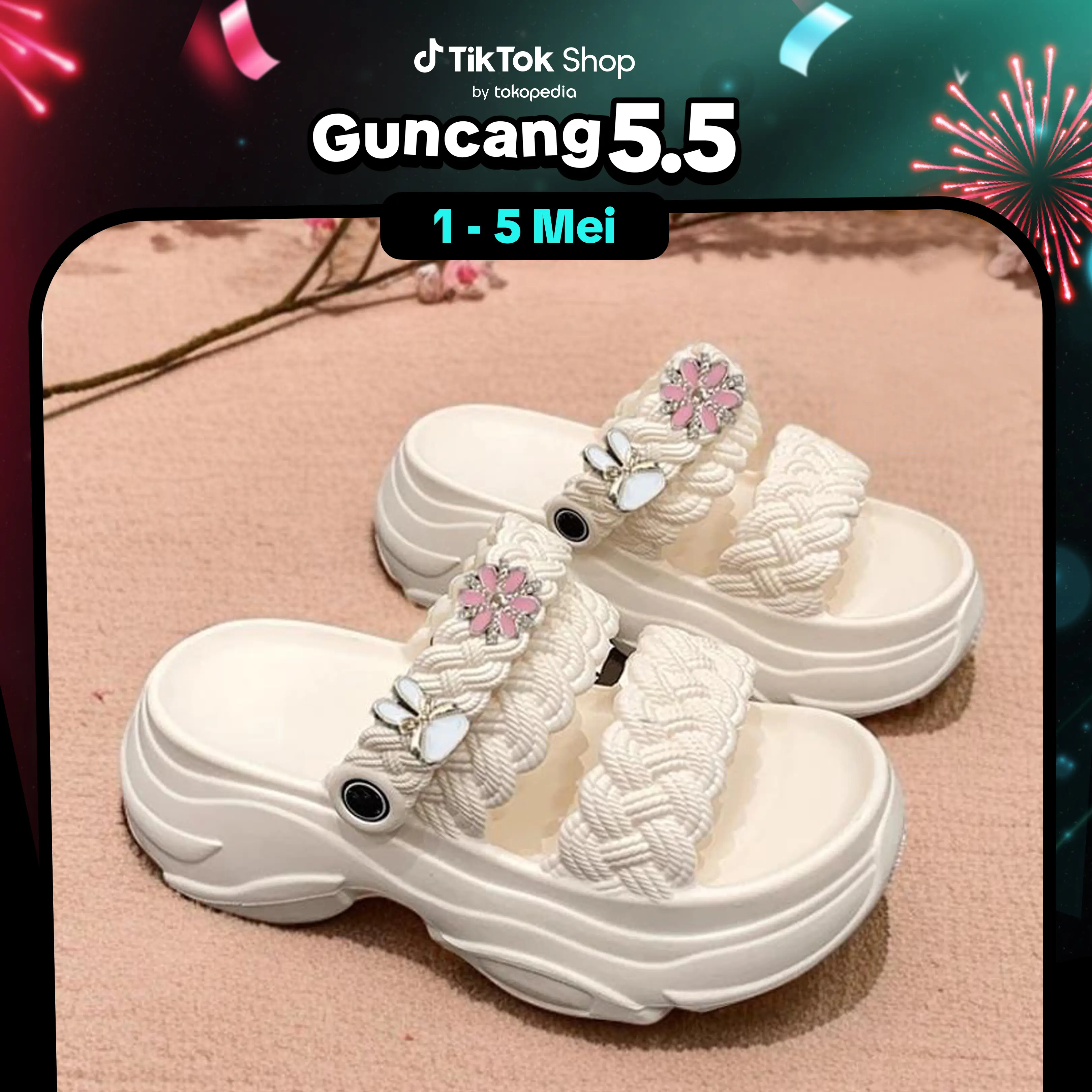 Lateny Sandal Wanita Kekinian Tinggi Sandal Fuji Wanita Wedges Korea Sandal Jelly Wanita 8902