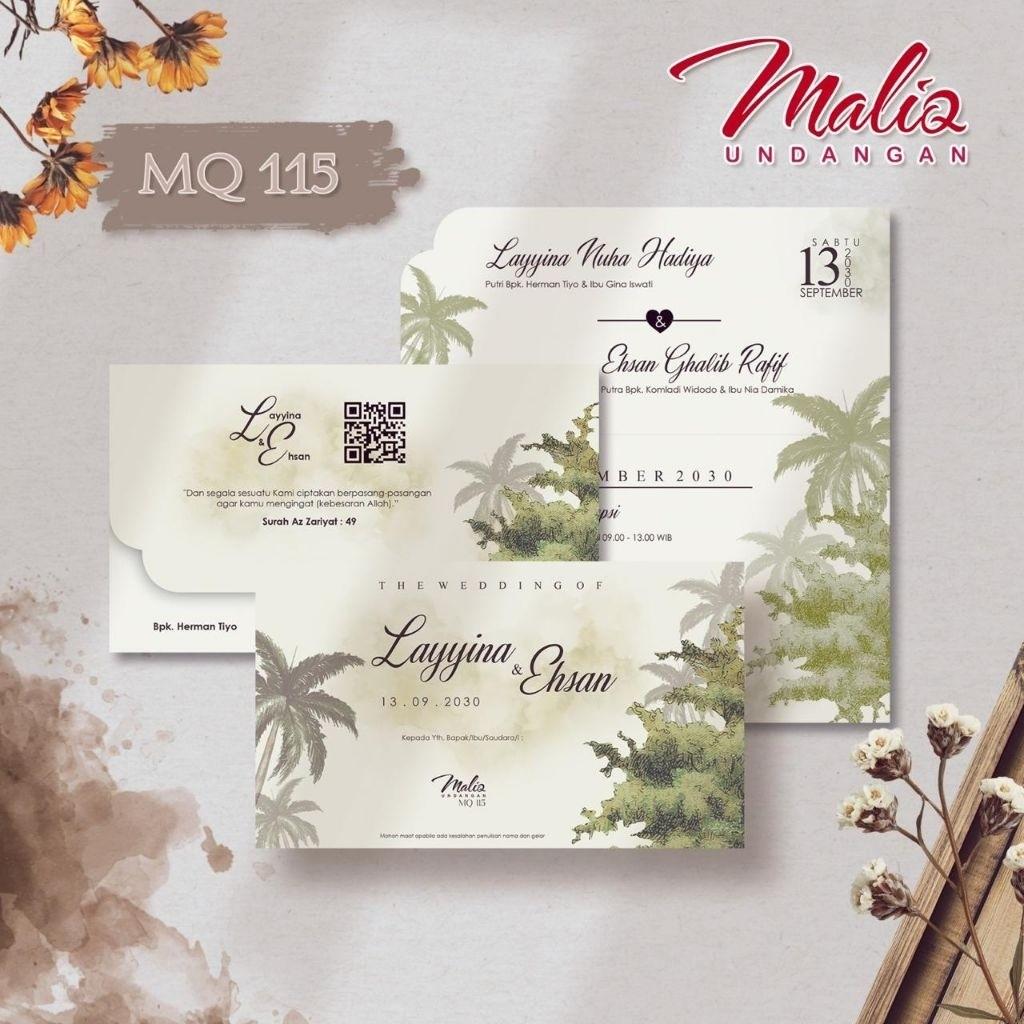 Undangan Pernikahan MALIQ115 Elegan Modern Paket Lengkap 100 PCS Gratis Label & Plastik - JanjiKita | Default