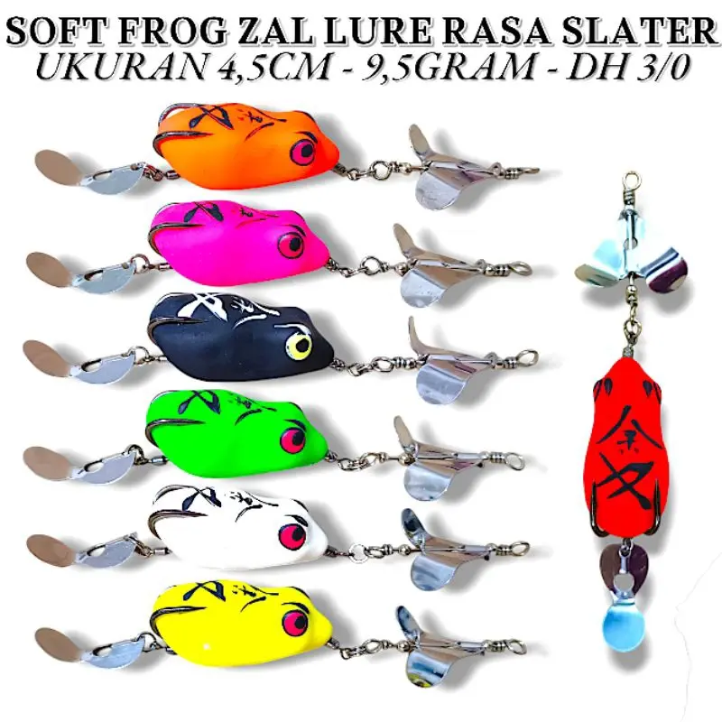 SOFT FROG ZAL LURE RASA SLATER UKURAN 4,5CM. SOFT FROG SUARA SLATER. SOFT FROG RASA JAWS, SOFT FROG SUARA JAWS, SOFT FROG BERISIK UMPAN CASTING GABUS DAN TOMAN.
