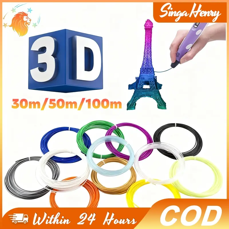 100M Bahan 3D Pen PLA Dan PCL 20 Warna Pilihan Aman Non Toxic Untuk Anak Kreatif Dan Edukasi