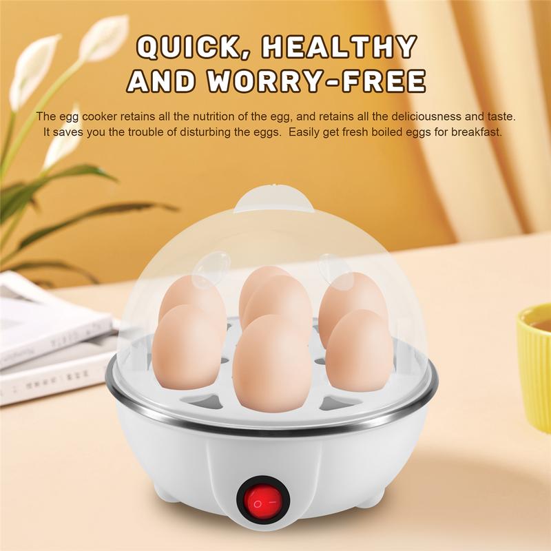 Electric Boiled Egg Cooker Boiler Maker Rapid Heating Stainless Steel Steamer Pan Cooking Tool,White EU Plug 8