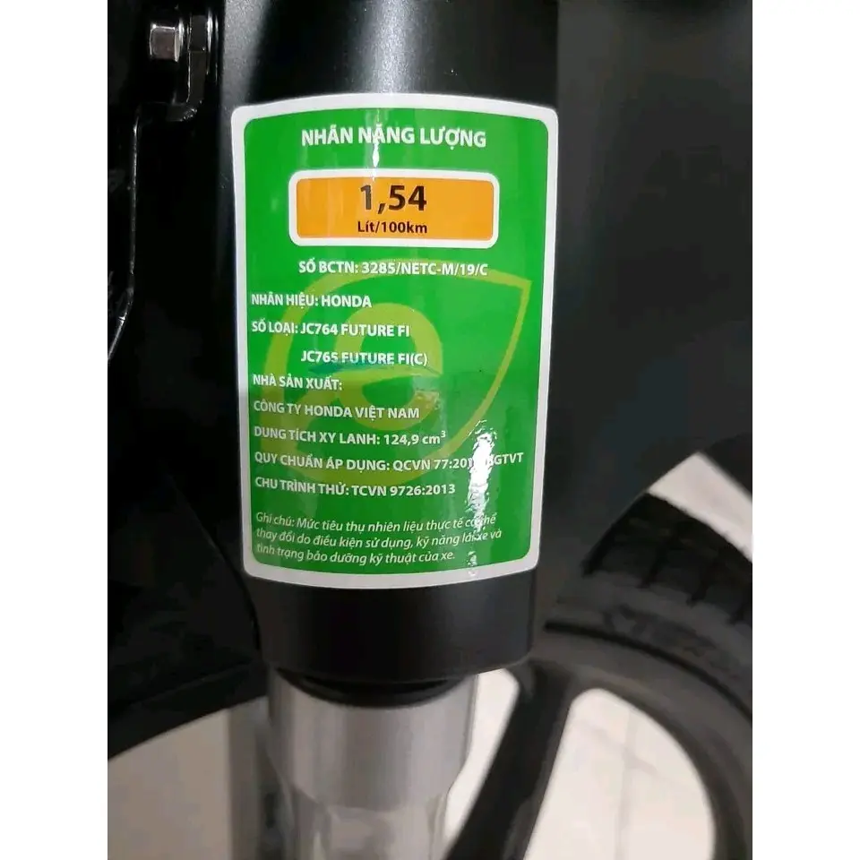 Tem thông số tem nhãn năng lượng xanh tem xanh xe máy honda