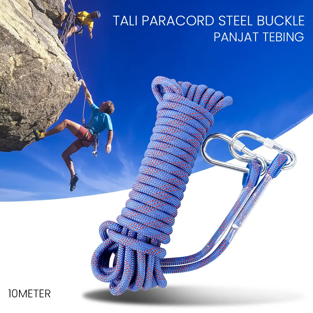 Tali Paracord Panjang 10mm 10M dan 20M / Tali Panjat Tebing / Tali Gunung tali karmantel tali climbing biru