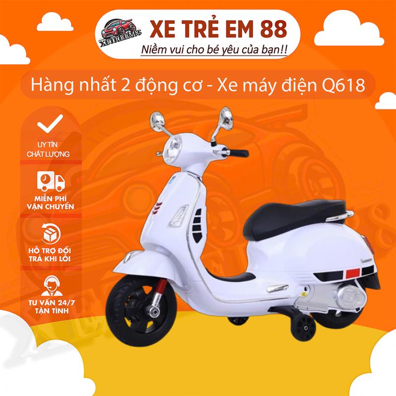 Hàng nhất 2 động cơ - Xe máy điện Q618 cho bé 2 động cơ Đồ Chơi Cao Su