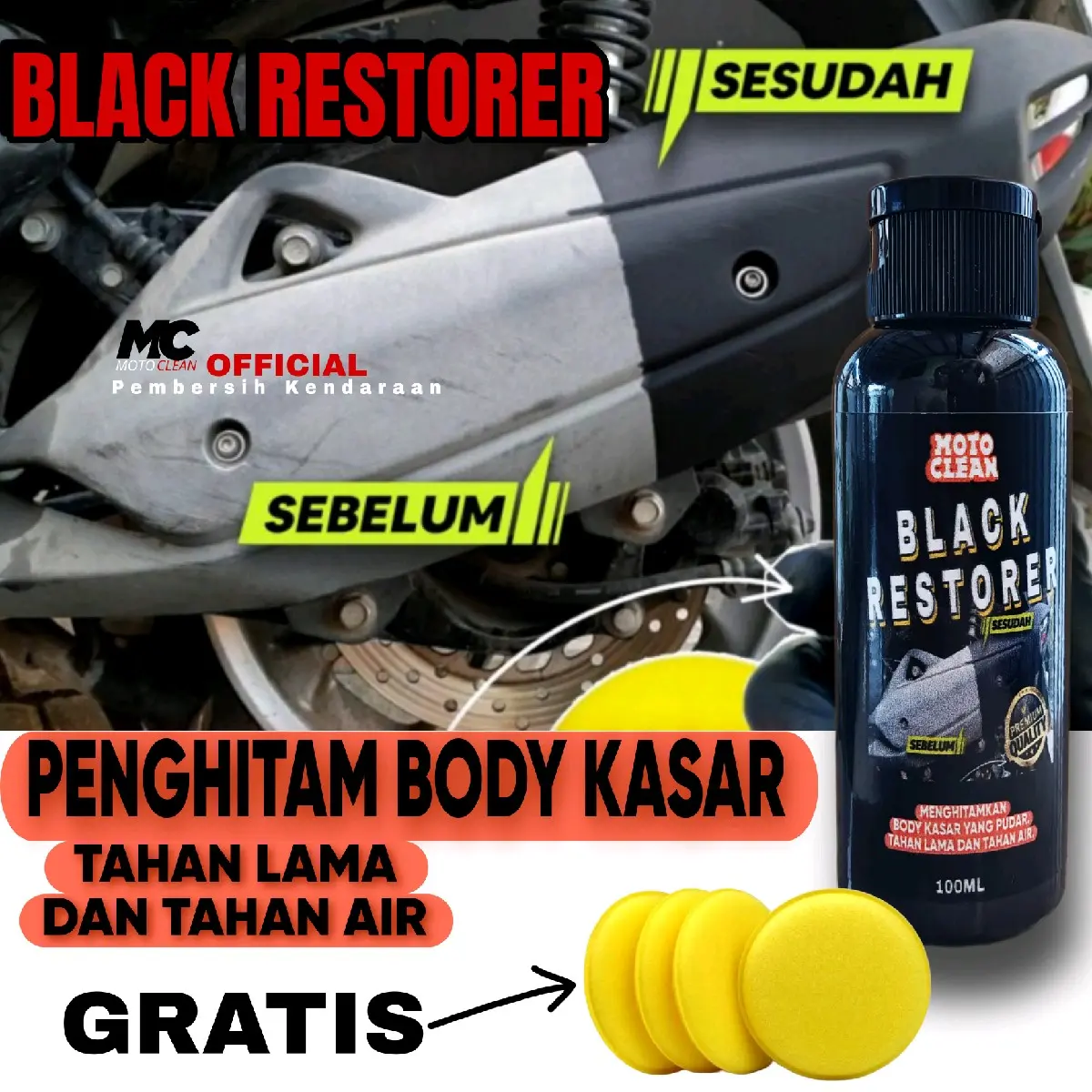 Penghitam body motor mobil Permanent efek daun talas Kendaraan Car