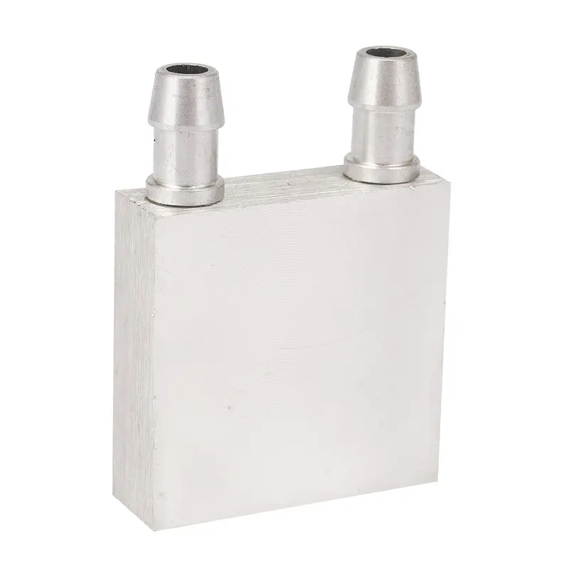Khối làm mát nước, vật liệu hợp kim nhôm chính, kích thước 40x40mm, cho bộ làm mát nước lỏng, hệ thống tản nhiệt, màu bạc, thích hợp cho máy tính để bàn và máy tính xách tay, sử dụng cho CPU 1