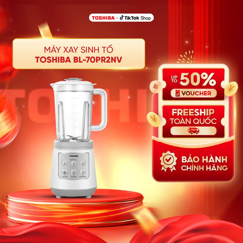 Máy xay sinh tố Toshiba BL-70PR2NV - Dung tích 1.5L - 3 cối - Chức năng xay đá - Công suất 700W - Hàng chính hãng
