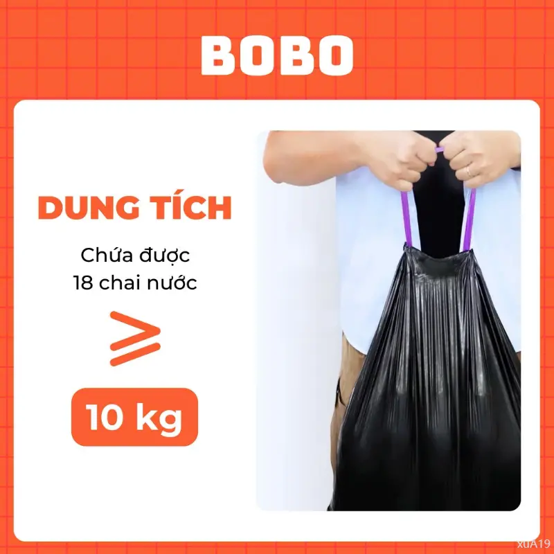 Túi rác BoBo túi đựng rác có dây rút tự phân huỷ bịch 5 cuộn 100 túi size 50x55cm túi bịch đựng rác có quai chổi  lau  nhà cayla  umini cây  tường  sàn nylon dẽo dai bình thường túi rác  bobo sáp  thơm  phòng  ngủ it phong tinh dau _ chanh hạt  treo  dán 5