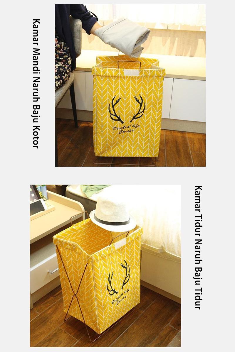 Product Introduction of Dejavu Laundry Bag Keranjang Baju Lipat Tempat Pakaian Kotor Laundry Basket Tempat Cucian Baju Penyimpanan Mainan Anak Serbaguna HSB217 25