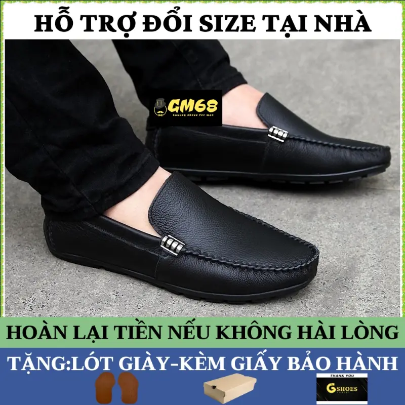 Mẫu mới Giày da nam thiết kế da thật nguyên tấm đế cao su khâu chỉ bảo hành 1 năm TK0102