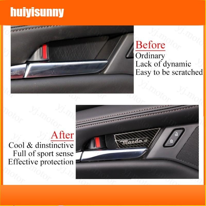 HYS For 2019 to 2024 Mazda 3 Inner Door Bowl Cover Mazda 3 Axela Inner Door Handle Bowl Trim Sticker Stainless Steel Protector 6