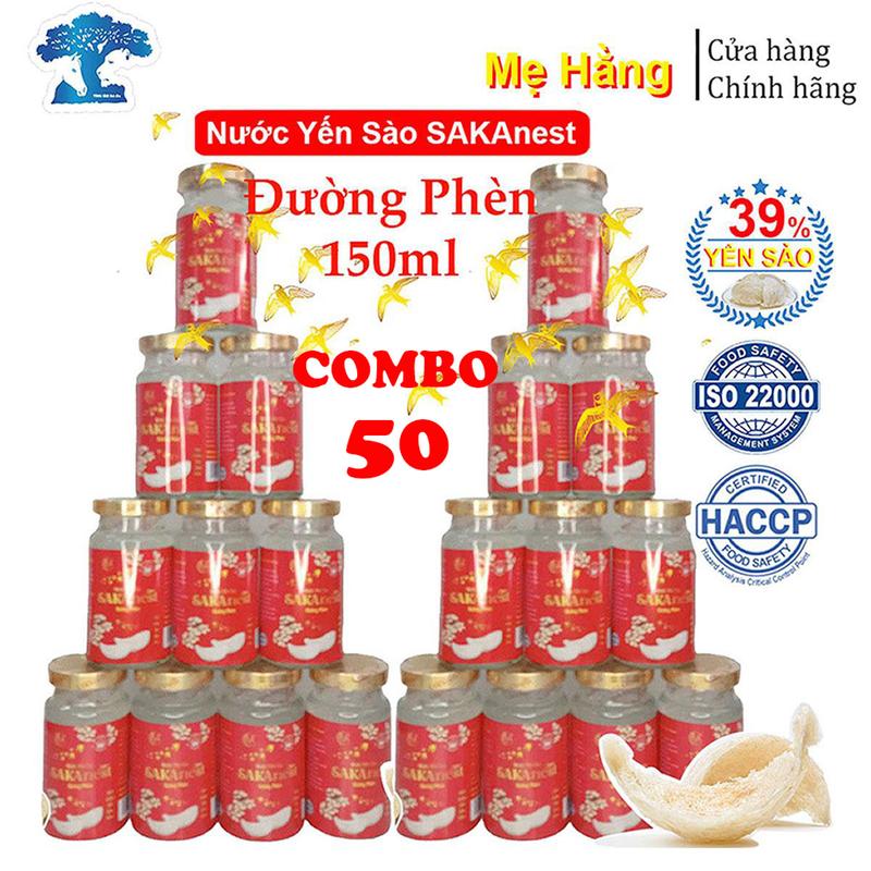 Combo 50 lọ Tổ Yến Chưng Đông Trùng Sakanest 39% yến Khánh Hòa 150ml