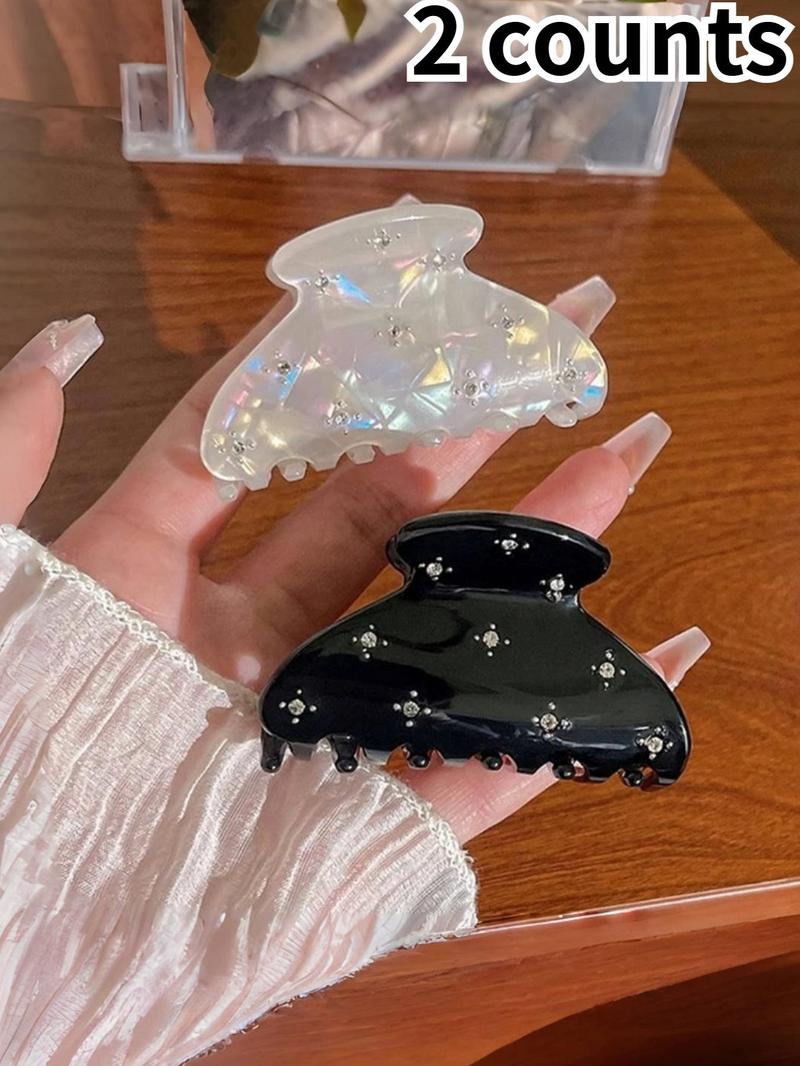 Product Introduction of Cute Star Design Rhinestone Decor Hair Claws, Elegant Hair Accessories for Women & Girls, Minimalist Headwear Suitable for Thick Hair 0