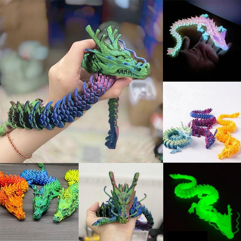 Mô hình Rồng - Rắn in 3D khớp nối linh hoạt Đồ chơi sáng tạo Trang trí nội thất Đồ trang trí sưu tập 2