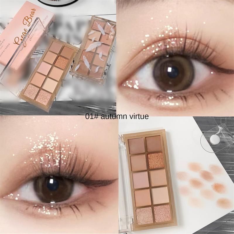 Bảng Phấn Mắt, 10 Màu, Không Thấm Nước, Lấp Lánh Và Lì Bảng Phấn Mắt Trang Điểm 6
