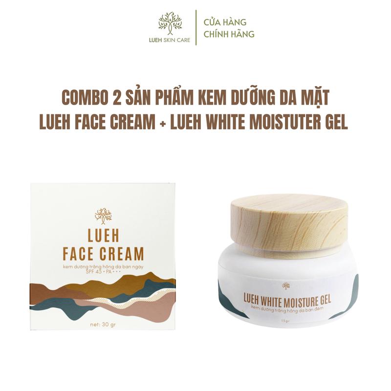 Combo 2 Kem Dưỡng Da Mặt LUEH Skincare Việt Nam: LUEH Face Cream Dưỡng Sáng Ban Ngày + LUEH White Moisture Gel Dưỡng Ẩm Ban Đêm DATE 11/2025
