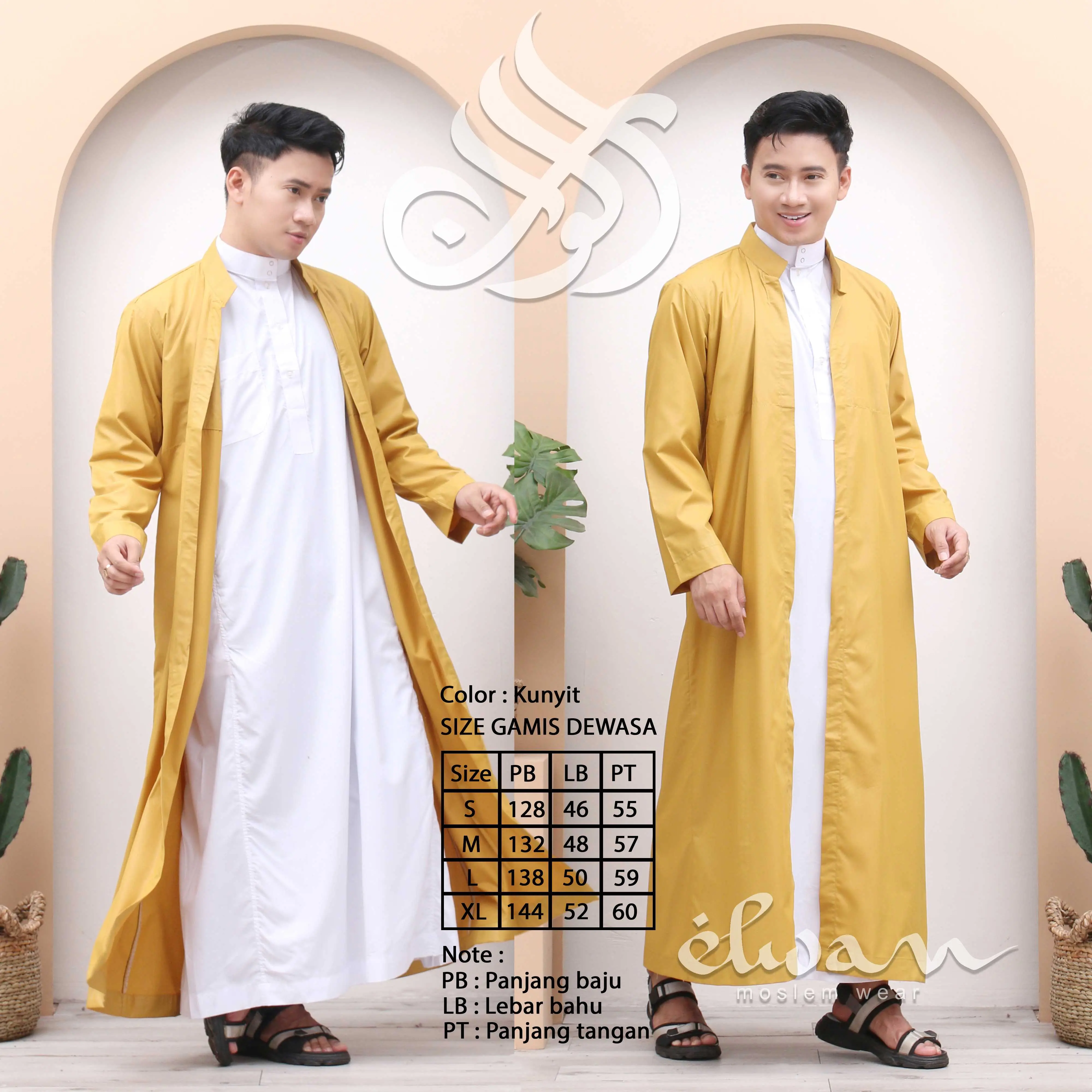 JUBAH LUARAN PRIA MUSLIM POLOS WARNA EXCLUSIVE A