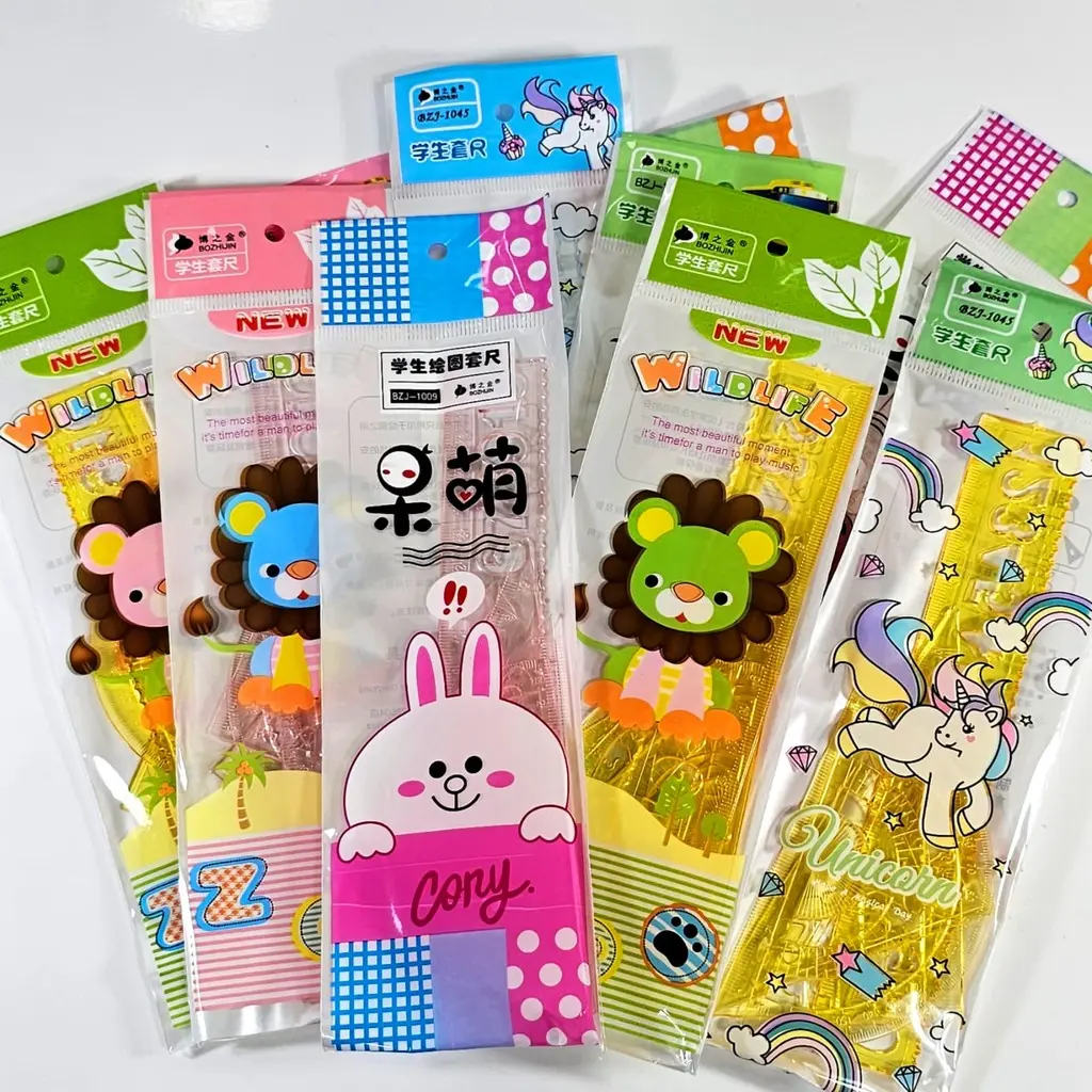 SOS Penggaris Set 18cm Packing OPP Garisan Set/Mistar