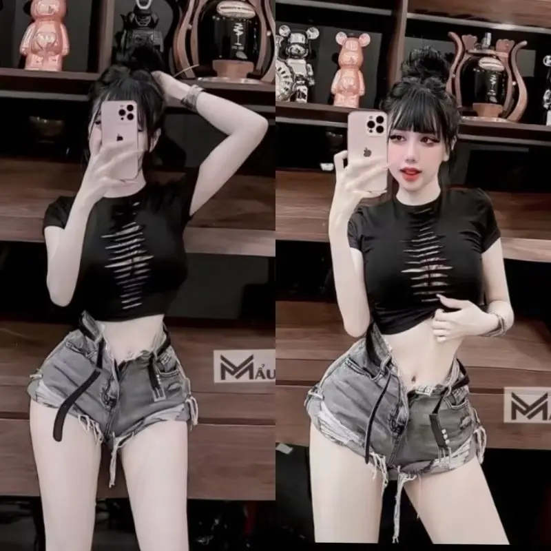 Áo Croptop Xẻ Tay Ngắn , Chất Borip Co Giãn Phong Cách Sexy Cho Nữ Thắt Eo Ôm Body - Women | BigBuy360 - bigbuy360.vn Áo Croptop Xẻ Tay Ngắn , Chất Borip Co Giãn Phong Cách Sexy Cho Nữ Thắt Eo Ôm Body - Women | BigBuy360 - bigbuy360.vn