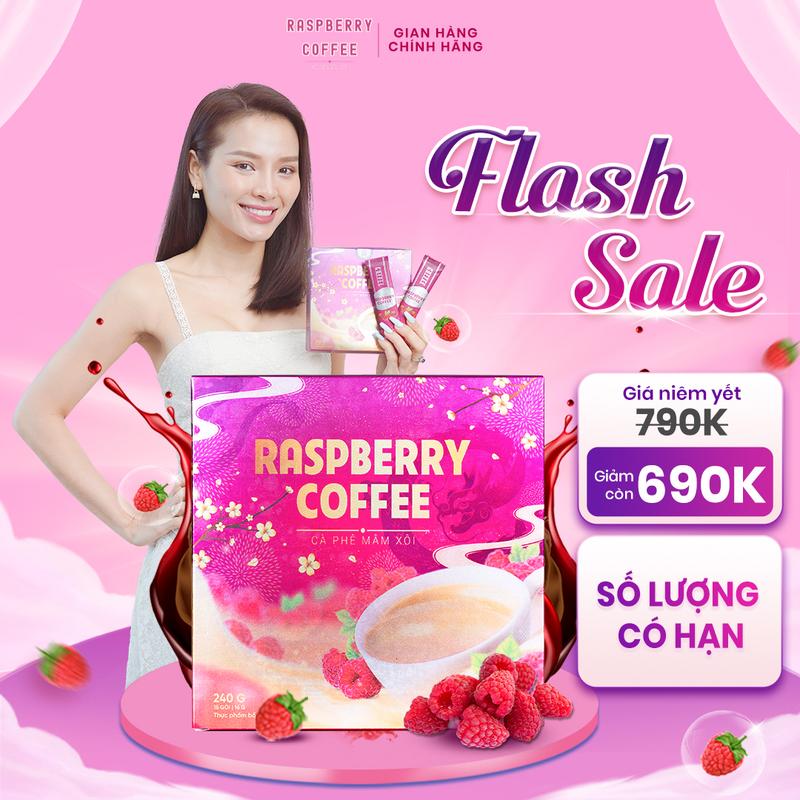 Cà Phê Mâm Xôi Đỏ Hộp 15 Gói - Raspberry Coffee - Chính Hãng Cafe