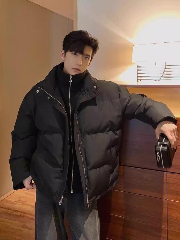 Áo Phao STEVE JACKET Màu đen, áo phao basic dáng boxy nhẹ, phối cổ nhung tăm Màu đen. Menswear