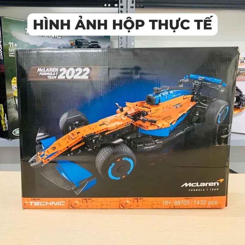 Đồ Chơi Lắp Ráp Technic xe đua F1 cam xanh bản tĩnh tỉ lệ 1:8 với 1432 mảnh ghép giúp tăng tư duy , tính kiên nhẫn - Brick Car Shop chuyên về các mô hình lắp ghép xe 3