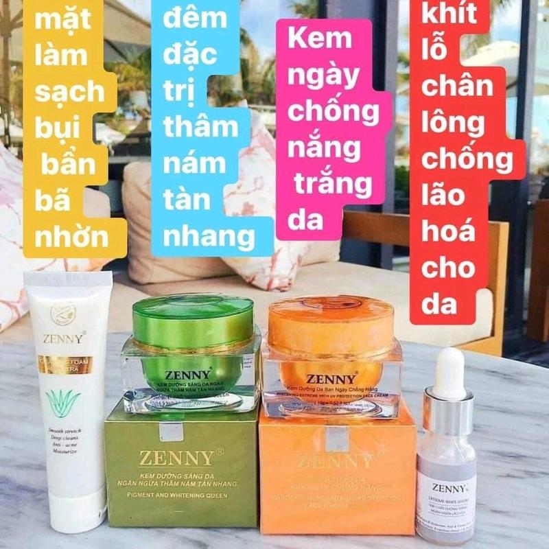 Bộ kem zenny quốc dân tặng kèm serum và sửa rửa mặt không dị ứng vitamin c