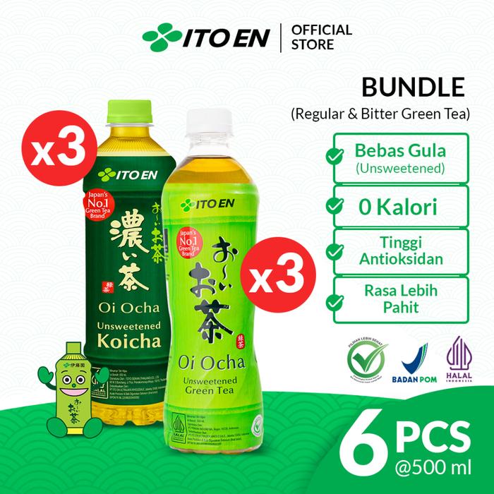 Gambar ITO EN  Paket Koicha 500 ml 3 Pcs & Oi Ocha 500 ml 3 Pcs - Bundle Mix Teh Hijau Jepang Tanpa Gula dari ITO EN Indonesia Kota Administrasi Jakarta Pusat Tokopedia